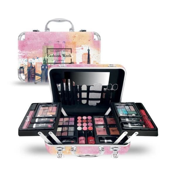 Sminkset - GLOSS - Fashion Victim - 48 delar - Rosa - Inkluderade tillbehör