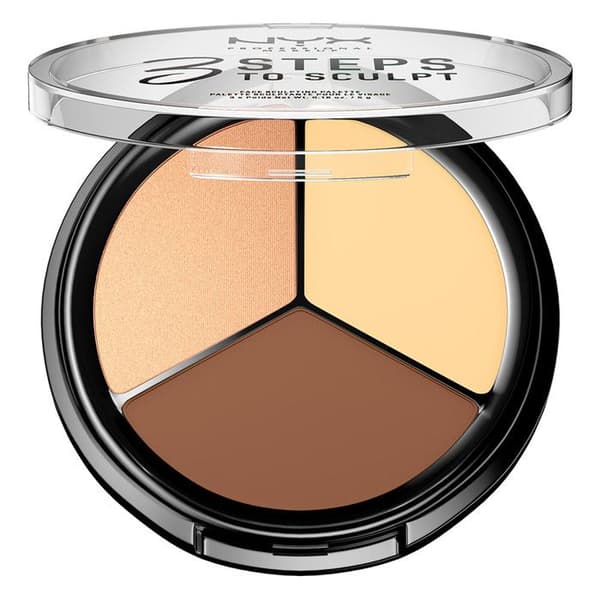 NYX Professional Makeup Contouring - 3 steg för att skulptera ansiktsskulpturpalett - Lätt