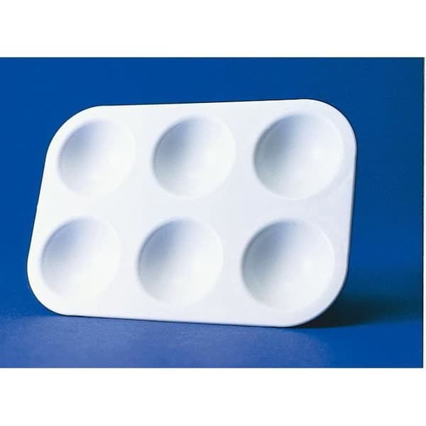 Rektangulär plastpalett - OZ INTERNATIONAL - 9 x 13,5 cm - 6 fack - Vit