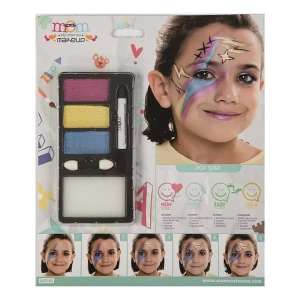 Sminkset - Bright Pop Star - Necessär med palett - 3 akvareller - Tillbehör inkluderat - One size