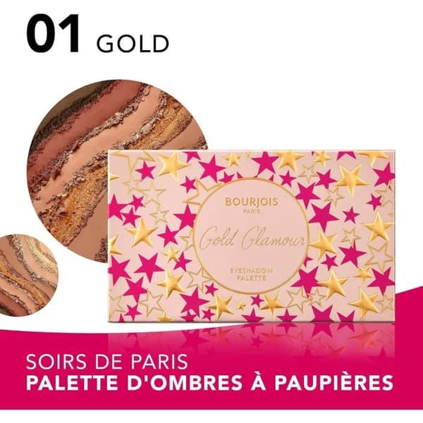 Palett med ögonskuggor Bourjois Soirs de Paris Gold Glamour 01