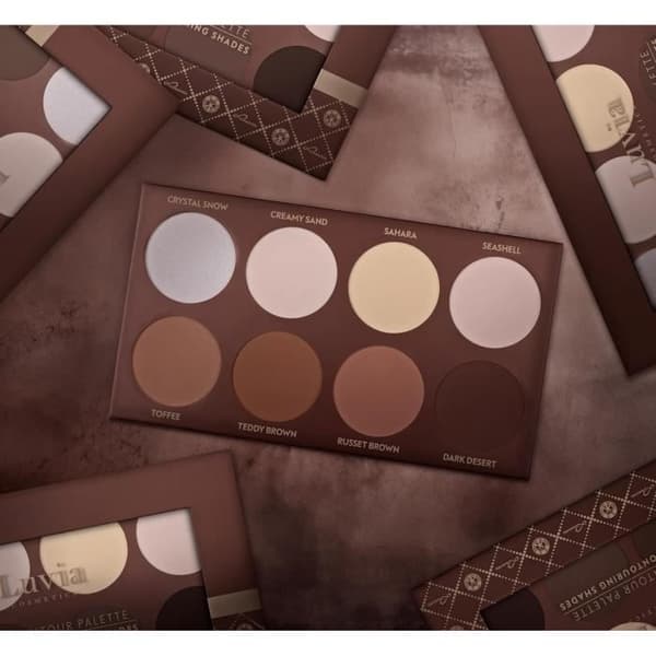 Palettkonturering Professionell i puder 8 färger Luvia Cosmetics