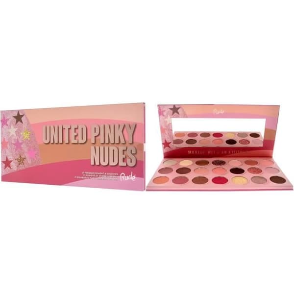 Rude Cosmetics United Pinky Nudes - 21 Palett med Pressade Pigment och Skuggor för Kvinnor 0.74 oz Ögonskugga