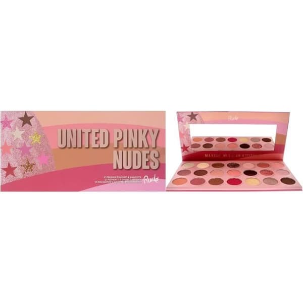 Rude Cosmetics United Pinky Nudes - 21 Palett med Pressade Pigment och Skuggor för Kvinnor 0.74 oz Ögonskugga