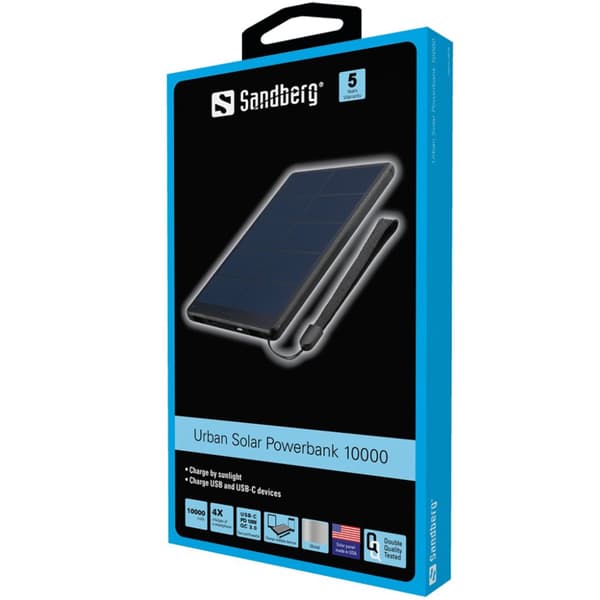 Sandberg 420-54 Urban Solar Powerbank 10000 Sort