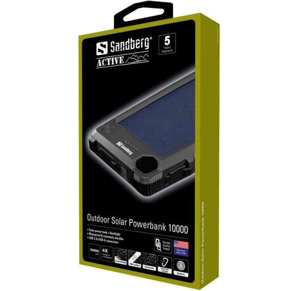 Sandberg 420-53 Outdoor Solar Powerbank 10000mAh Sort