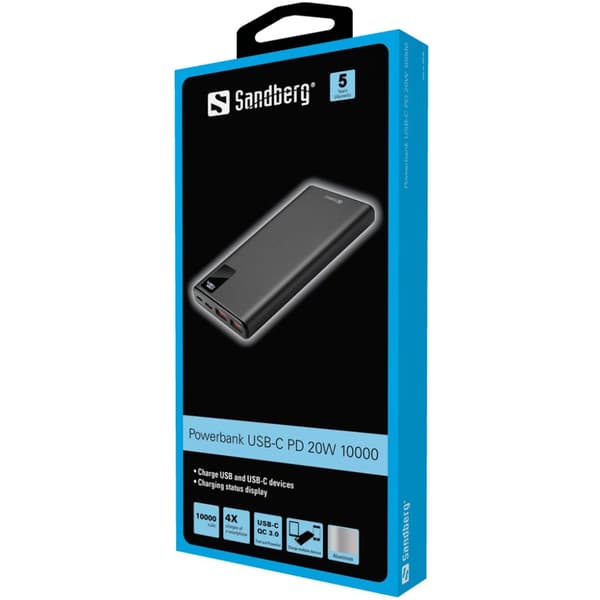 Sandberg 420-58 Powerbank USB-C PD 20W 10000 Sort