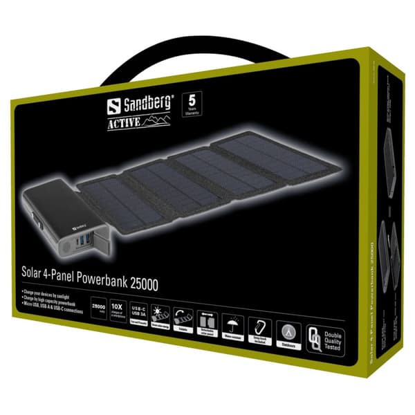 SANDBERG Solar 4-Panel Powerbank 25000