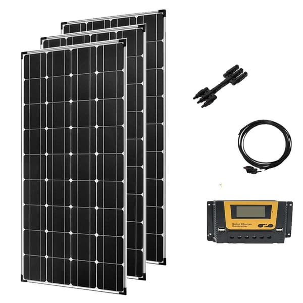 Monokristallinen aurinkopaneelisarja, 150W paneelit, 12V/24V ohjain,450w