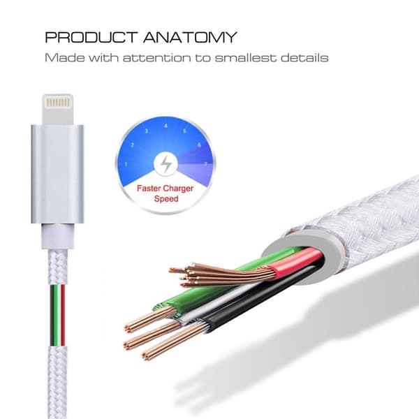 3m, iPhone 8-pins laddare