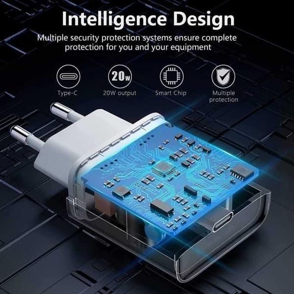 Komplett 20W USB-C Höghastgihetsladdare med 2m Lightning Kabel