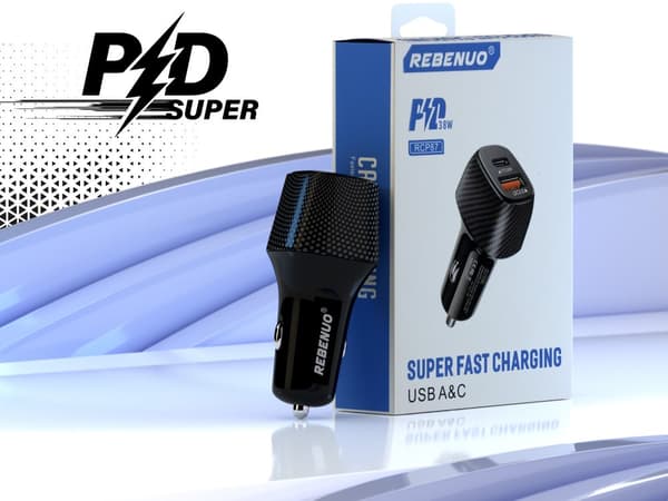 Säker och Snabb Dubbel USB billaddare med PD20W & QC3.0