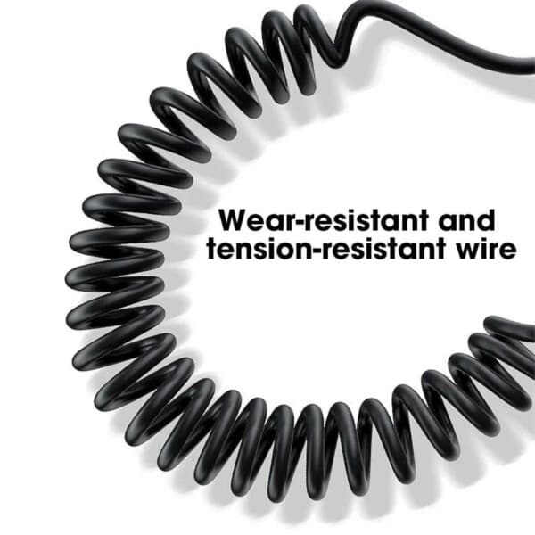 USB A till USB-C Spiralkabel 5A Snabbladdning 1,5m Vit