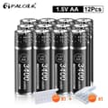 Miniatyrbillede 2 af 2: Genopladeligt AA-batteri, 3400mWh kapacitet, batterikasse inkluderet, 8 stk batteri