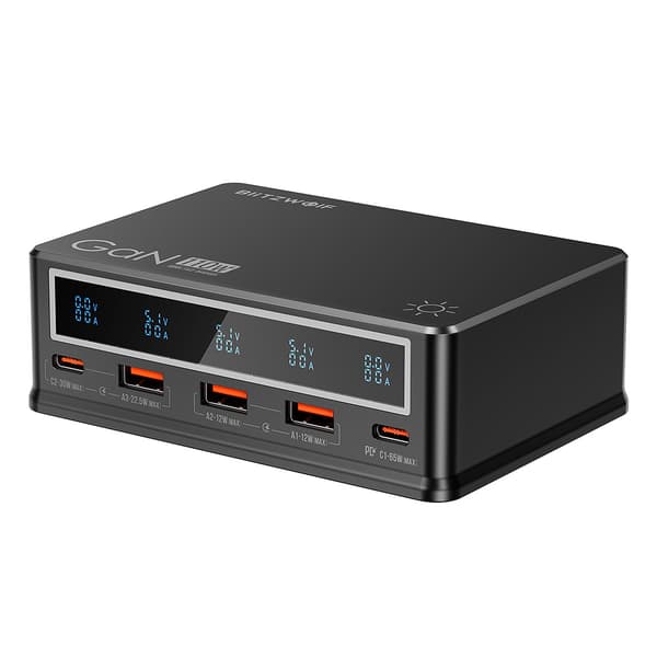 110 W 5-porttinen USB PD digitaalinen näyttöpöytälaturi 3 USB-A+2 USB-C PD3.0 QC3.0 PPS AFC FCP SCP PE APPLE pikalatauspöytälatausasema