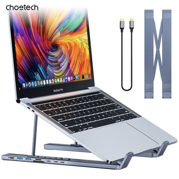 Choetech HUB-M48 7-i-1 HUB stander (Type-C til HDMI), grå