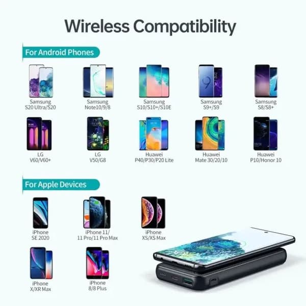 Choetech Magsafe Powerbank 10.000 mAh trådløs, Svart