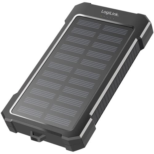 PowerBank 10.000 mAh 12W Solcell Svart