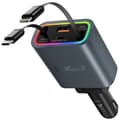 Pikkukuva 1 / 7: Sisäänvedettävä autolaturi 4 in 1, 131 W tupakansytyttimen sovitin USB C, tyyppi C pikalatausautolaturisovitin moniportti älypuhelimille