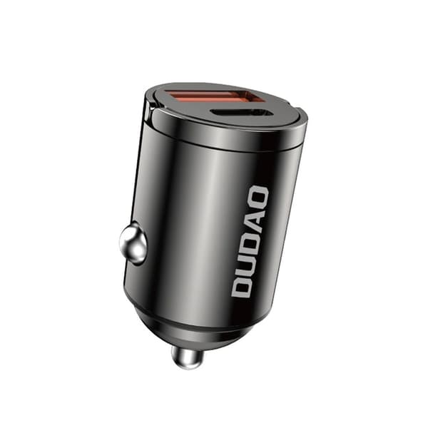 Dudao USB-autolaturi 1xUSB ja 1xUSB-C 48W QC PD:llä varustettuna