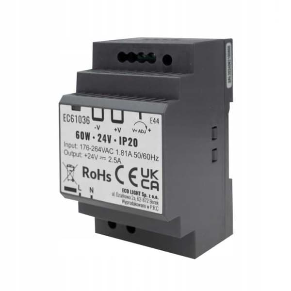 PREMIUM 24V 60W DC DIN-skinne strømforsyning