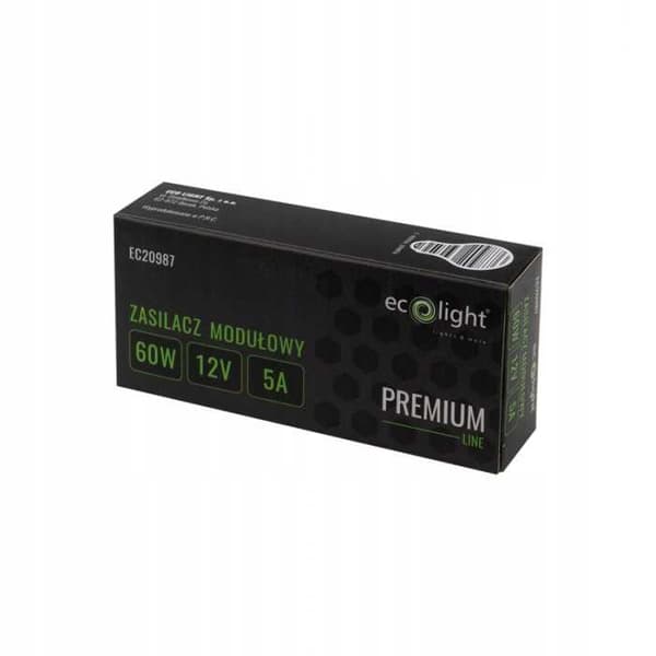 Slimmad PREMIUM 60W 12V DC modulär strömförsörjning