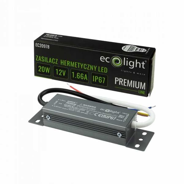 PREMIUM 20W 12V DC hermeettinen virtalähde
