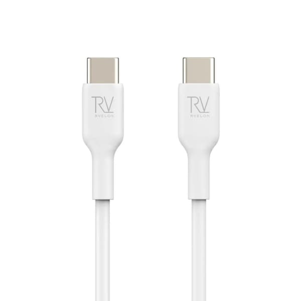 Rvelon USB-C Laddkabel 60W Snabbladdning 2m - Vit