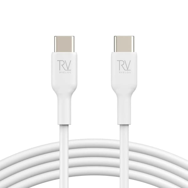 Rvelon USB-C Laddkabel 60W Snabbladdning 2m - Vit