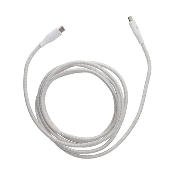 Rvelon USB-C Flätad Laddkabel 60W Snabbladdning 2m - Vit