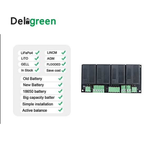 Batteriudligner, 12V Aktiv Balancer, LiFePO4 Kompatibilitet