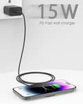Pikkukuva 5 / 8: Mag-Safe Langaton Laturi – Magneettinen Latausalusta iPhone 16/15/14/13/12 ja AirPods Prolle, Max 15W Pikalataus