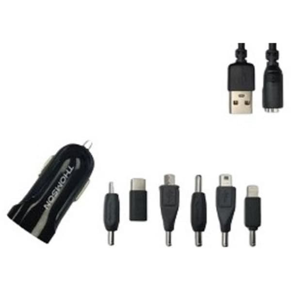 Laddare + kontaktsats - THOMSON - AC-laddare - 12/24 V - 6 kontakter - 2A - 1 m kabel