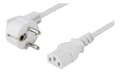 Miniatyrbillede 4 af 4: Earthed power cable, angled CEE 7/7 - C13, 10m white