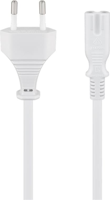 Tilkoblingskabel Euro-kontakt, 3 m, hvit