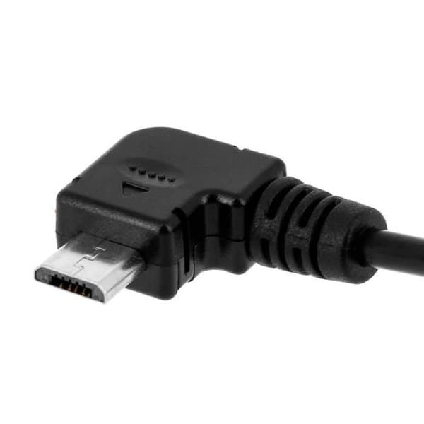 USB 2.0-kabel - AVIZAR - 3 meter - Vinklad Micro-USB - Spiral - Laddning och dataöverföring