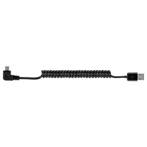 USB 2.0-kabel - AVIZAR - 3 meter - Vinklad Micro-USB - Spiral - Laddning och dataöverföring