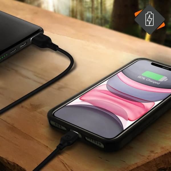 USB Till Lightning Charge Synchronization Kabel 2m Anti-tangle Svart