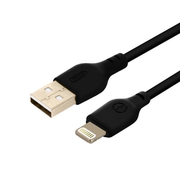 USB Till Lightning Charge Synchronization Kabel 2m Anti-tangle Svart