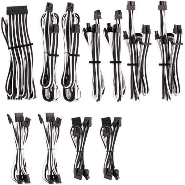 CORSAIR Pro Power Cable Kit Type 4 Gen 4 Premium – Vit / Svart (CP-8920227)