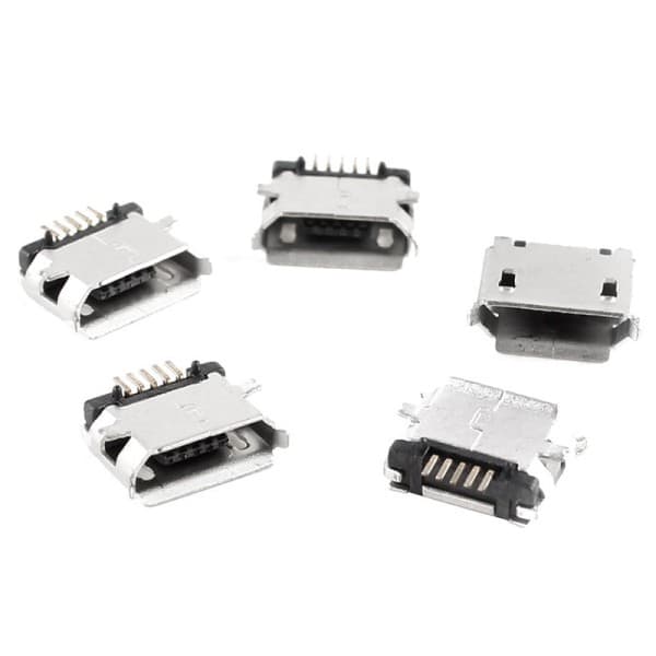 20 stk. Mikro USB Type B hun stik sølv tone stik reparation dele