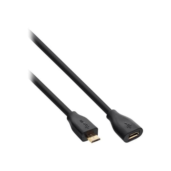 InLine USB-kabelförlängning Micro-USB Typ B (M) till Micro-USB Typ B (F) USB 2.0 5 m svart
