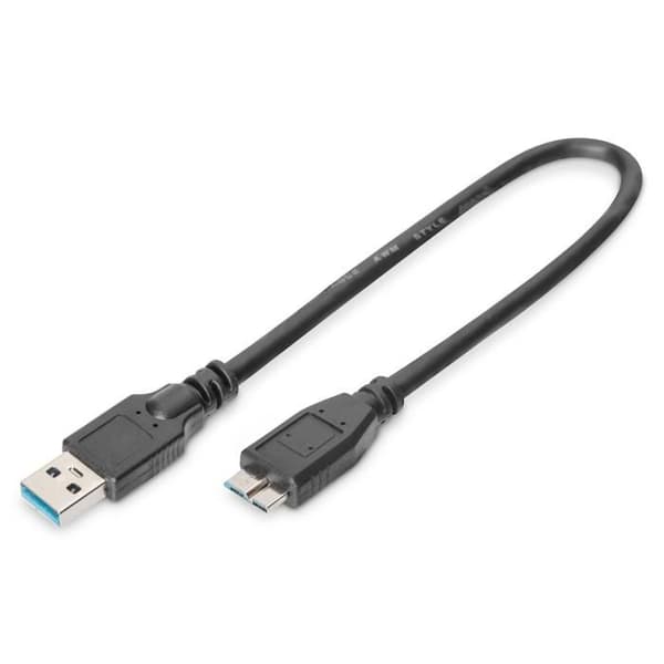 Assmann Electronic AK-300117-003-S USB-kabel 0,25 m USB 3.2 Gen 1 (3.1 Gen 1) USB A Micro-USB B Svart