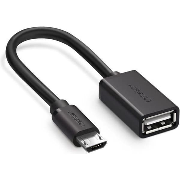 UGREEN USB Hona till Micro USB Hane Adapterkabel - Samsung, Huawei, Sony - Svart - Skärmad - 10 cm