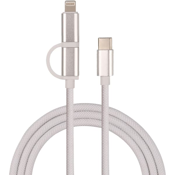J&EL Ladekabel USB-C til USB-C og Lightning 1m hvit