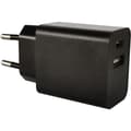 Miniatyrbilde 1 av 6: J&EL Ladestøpsel USB-A + USB-C sort
