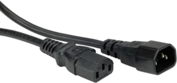 Value power forlængerkabel, sort 0,5m
