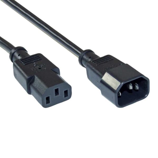 Value power forlængerkabel, sort 0,5m
