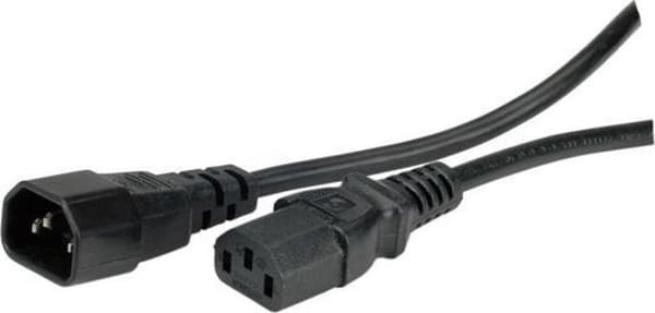 Value power forlængerkabel, sort 0,5m