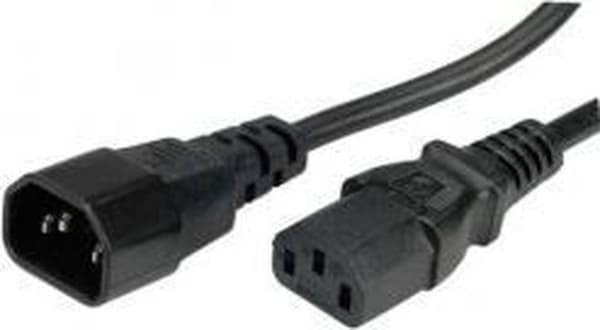 Value power forlængerkabel, sort 0,5m